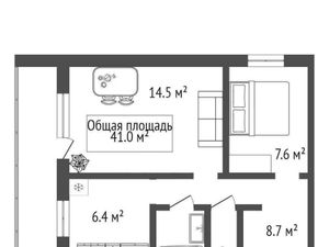 2-к кв. Новосибирская область, Новосибирск Народная ул., 16/1 (44.0 м²)