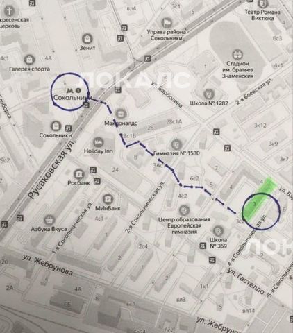 Аренда однокомнатной квартиры на улица 4-я Сокольническая, 3, метро Электрозаводская, г. Москва