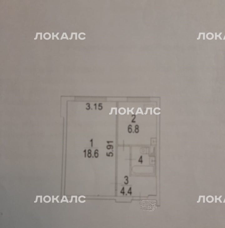 Сдается однокомнатная квартира на Ярославское шоссе, 8К1, метро Улица Сергея Эйзенштейна, г. Москва