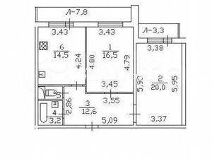 2-комнатная квартира: Санкт-Петербург, Пискарёвский проспект, 37к2 (68 м²)