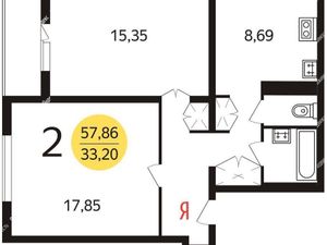 2-комнатная квартира: Москва, Дмитровское шоссе, 165Ек9 (57 м²)