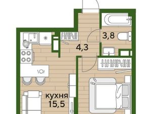 1-к кв. Краснодарский край, Краснодар ул. Красных Партизан, 531 (36.1 м²)