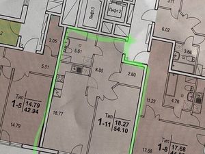 2-комнатная квартира: Санкт-Петербург, проспект Кузнецова, 11к1 (54 м²)