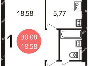 1-комнатная квартира: Москва, улица Артамонова, 5 (30.08 м²)
