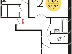 2-комнатная квартира: Москва, улица Грина, 14 (54 м²)