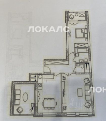 Сдается 3х-комнатная квартира на Хорошевское шоссе, 25Ак1, метро Беговая, г. Москва