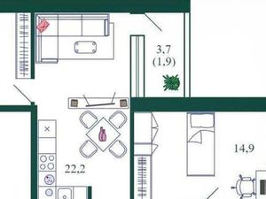 3-к кв. Москва наб. Марка Шагала, 11к2 (82.9 м²)