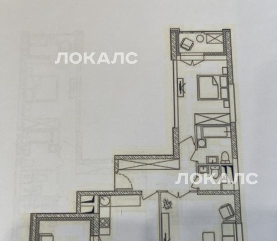 Аренда 3-к квартиры на Хорошевское шоссе, 25Ак1, метро Полежаевская, г. Москва