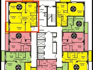 3-к кв. Красноярский край, Красноярск ул. Калинина, 41Б (68.0 м²)