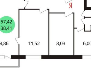 3-комнатная квартира: Москва, улица Маршала Василевского, 7к2 (58 м²)