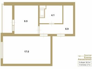 1-комнатная квартира: Санкт-Петербург, Чарушинская улица, 10 (36 м²)