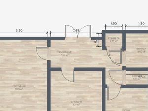 2-к кв. Санкт-Петербург просп. Обуховской обороны, 73 (53.7 м²)