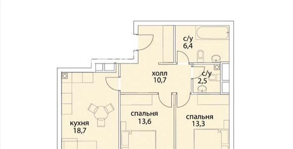 Сдаю 3х-комнатную квартиру на Шелепихинская набережная, 34к4, метро Фили, г. Москва