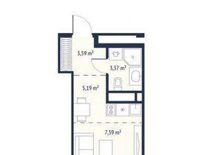 Студия Москва Нагатинская ул., 1С14 (18.55 м²)