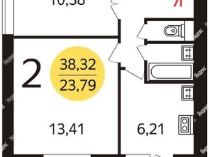 2-комнатная квартира: Москва, Брошевский переулок, 4 (40 м²)