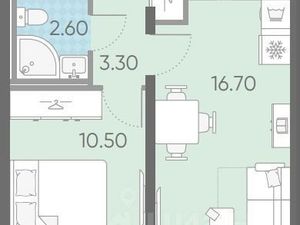 1-к кв. Санкт-Петербург просп. Большевиков, 68к1 (33.1 м²)