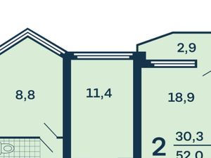 2-к кв. Москва проезд Шокальского, 49К1 (52.0 м²)