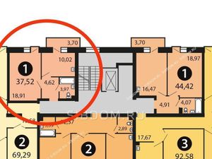 1-к кв. Красноярский край, Красноярск Регатная ул., 4 (37.52 м²)