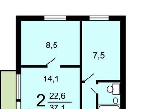 2-к кв. Москва Самотечная ул., 11 (37.3 м²)