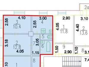 3-к кв. Москва ул. Маршала Бирюзова, 8К4 (56.8 м²)