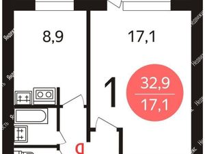 1-комнатная квартира: Москва, улица Василисы Кожиной, 16к3 (35 м²)