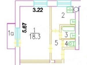 1-комнатная квартира: Москва, улица Петра Романова, 2к2 (30 м²)