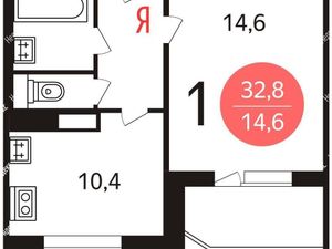 1-комнатная квартира: Москва, Алтуфьевское шоссе, 96 (32.8 м²)