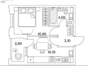 1-комнатная квартира: Санкт-Петербург, Планерная улица, 99 (29.4 м²)