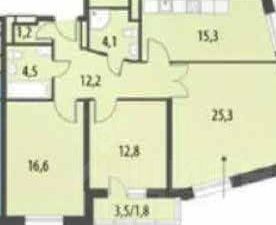 3-к кв. Москва Фестивальная ул., 15К2 (85.2 м²)