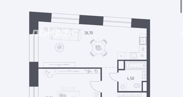 Снять 2-комнатную квартиру на Стремянный переулок, 2, г. Москва