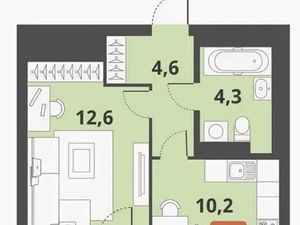 1-к кв. Новосибирская область, Новосибирск Тайгинская ул., 39 (34.8 м²)