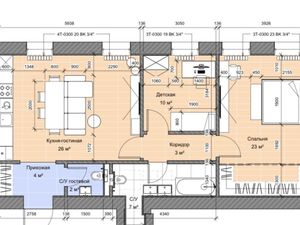 2-к кв. Санкт-Петербург ул. Кропоткина, 7 (77.3 м²)