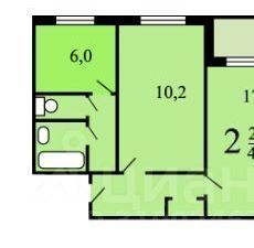 2-к кв. Москва Шоссейная ул., 54к1 (44.4 м²)