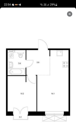 Сдаю 1-комнатную квартиру на 1к9, метро Прокшино, г. Москва