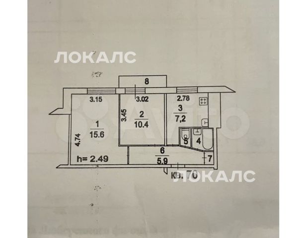 Сдается двухкомнатная квартира на Московская обл, г Люберцы, ул Шоссейная, д 4, кв 70, метро Котельники, г. Москва