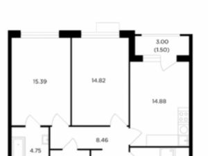 2-к кв. Москва Электролитный проезд, 7 (65.5 м²)