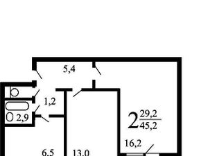 2-к кв. Москва Чертановская ул., 29К1 (45.0 м²)