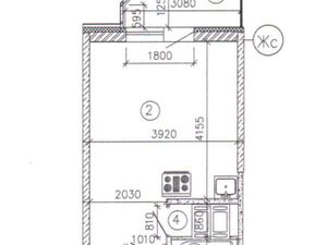 Студия Санкт-Петербург ул. Русановская, 19к3 (27.1 м²)