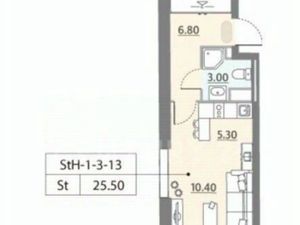 Студия Москва ул. Родченко, 2 (25.6 м²)