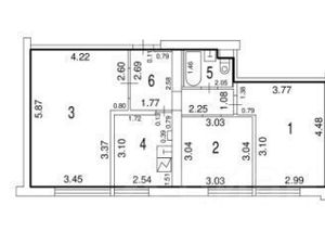 3-к кв. Москва Дубнинская ул., 42 (64.0 м²)
