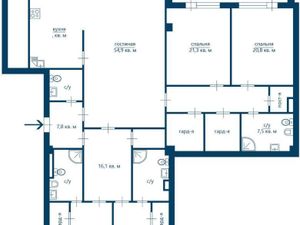 5-к кв. Москва пер. Хилков, 1 (340.0 м²)