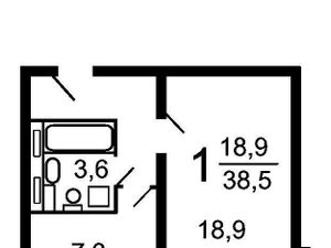1-к кв. Москва ул. Академика Анохина, 5К3 (38.0 м²)