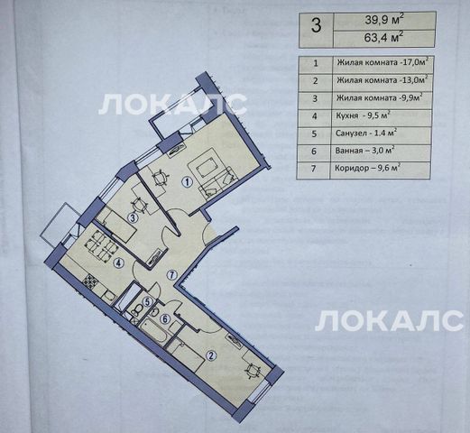 Сдам 3х-комнатную квартиру на Московская обл, г Химки, ул Германа Титова, д 10, метро Ховрино, г. Москва