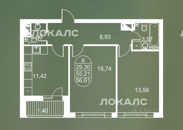 Аренда двухкомнатной квартиры на Производственная улица, 10к1, метро Солнцево, г. Москва