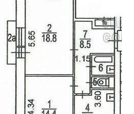 3-комнатная квартира: Москва, Студёный проезд, 26 (65 м²)