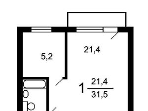 1-к кв. Москва Ленинградский просп., 78К2 (30.0 м²)