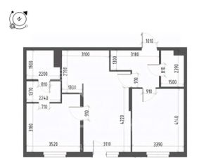 2-к кв. Свердловская область, Екатеринбург ул. Машинная, 31И (63.9 м²)