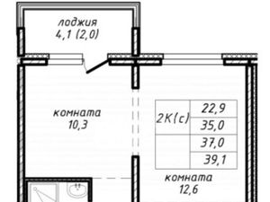 2-к кв. Новосибирская область, Новосибирск ул. Связистов, 162/1 (37.0 м²)