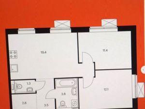 2-к кв. Москва Люблинская ул., 74к3 (54.0 м²)