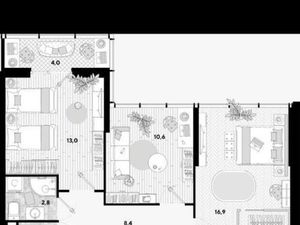 4-к кв. Краснодарский край, Краснодар ул. Западный обход, 57 (73.4 м²)